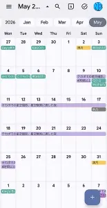 テカポ、2026年5月の暗闇4時間以上の日カレンダー